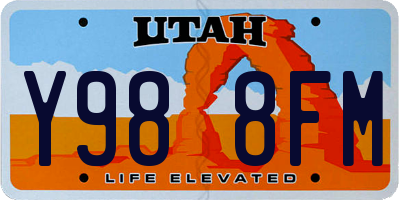 UT license plate Y988FM