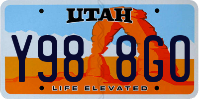 UT license plate Y988GO