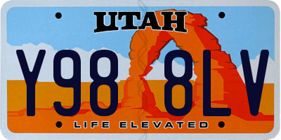 UT license plate Y988LV