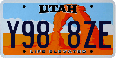 UT license plate Y988ZE