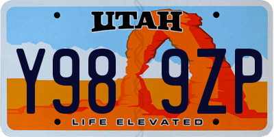 UT license plate Y989ZP