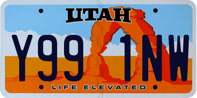 UT license plate Y991NW