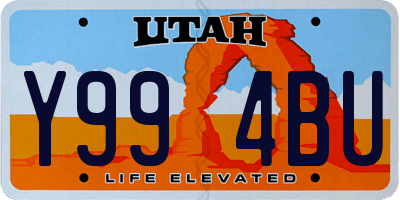 UT license plate Y994BU