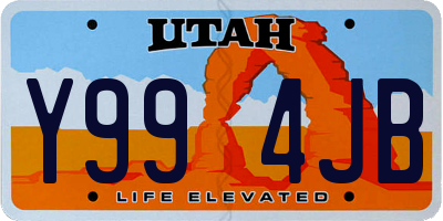 UT license plate Y994JB