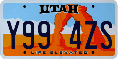 UT license plate Y994ZS