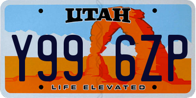 UT license plate Y996ZP