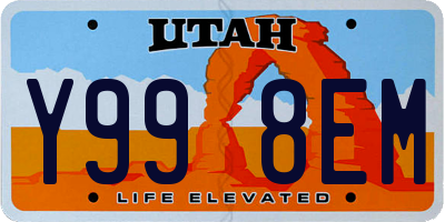 UT license plate Y998EM