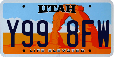 UT license plate Y998FW