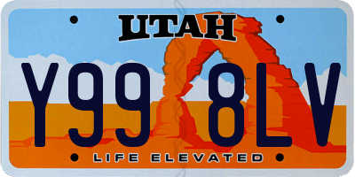 UT license plate Y998LV