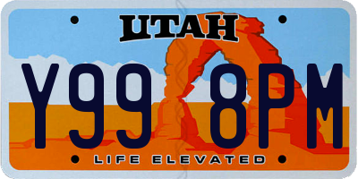 UT license plate Y998PM