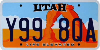 UT license plate Y998QA