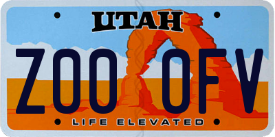 UT license plate Z000FV