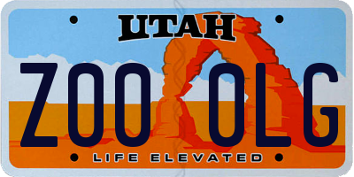 UT license plate Z000LG