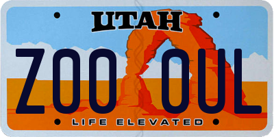 UT license plate Z000UL