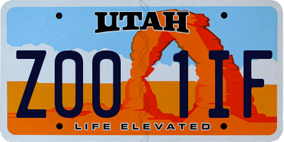UT license plate Z001IF