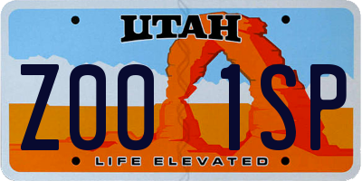 UT license plate Z001SP