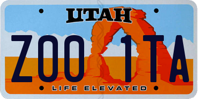 UT license plate Z001TA