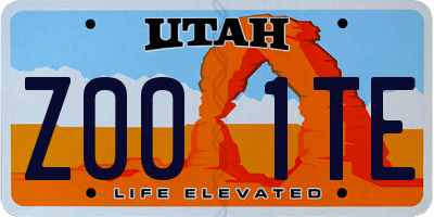 UT license plate Z001TE