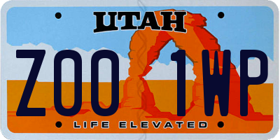 UT license plate Z001WP