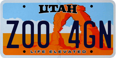 UT license plate Z004GN