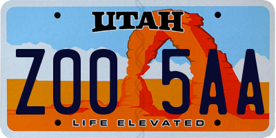 UT license plate Z005AA