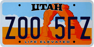 UT license plate Z005FZ
