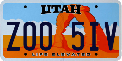 UT license plate Z005IV
