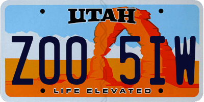 UT license plate Z005IW