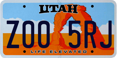 UT license plate Z005RJ