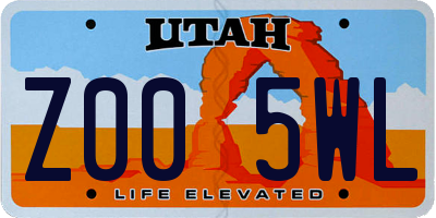 UT license plate Z005WL