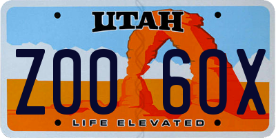UT license plate Z006OX