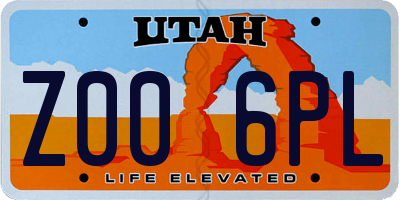 UT license plate Z006PL