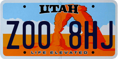UT license plate Z008HJ