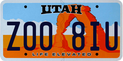 UT license plate Z008IU