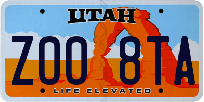 UT license plate Z008TA