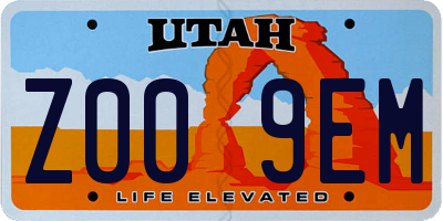 UT license plate Z009EM