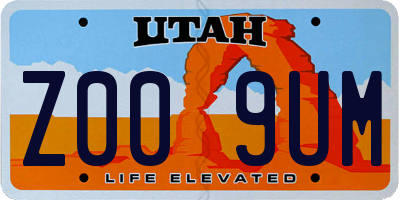 UT license plate Z009UM