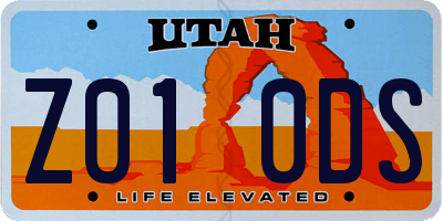 UT license plate Z010DS