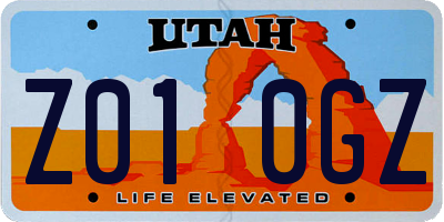 UT license plate Z010GZ