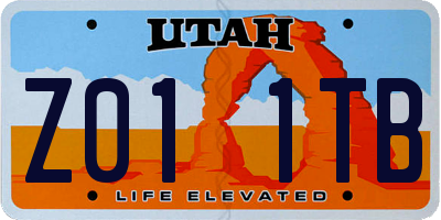 UT license plate Z011TB