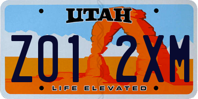 UT license plate Z012XM