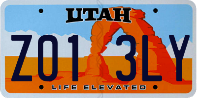 UT license plate Z013LY