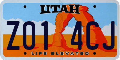 UT license plate Z014CJ