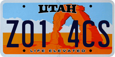 UT license plate Z014CS