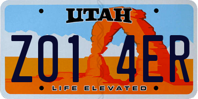 UT license plate Z014ER