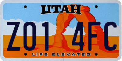 UT license plate Z014FC