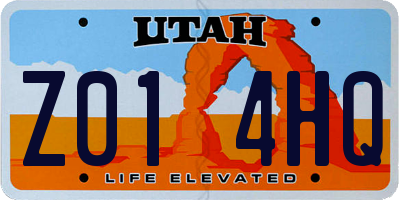 UT license plate Z014HQ