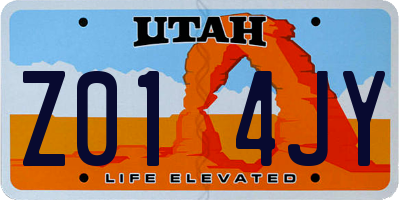 UT license plate Z014JY