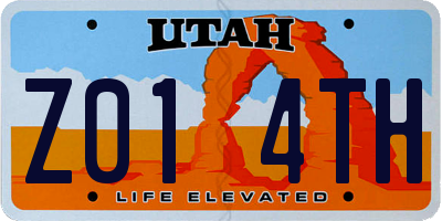 UT license plate Z014TH