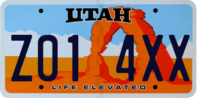 UT license plate Z014XX
